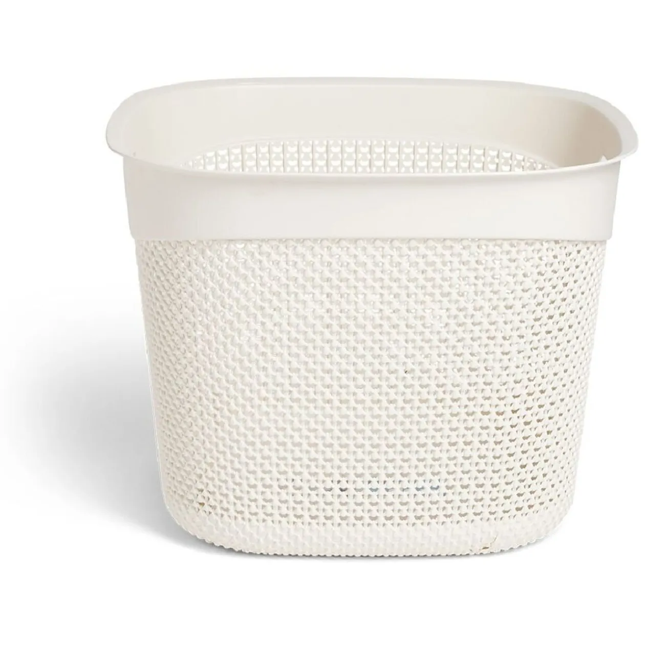 Panière à linge carrée 36L 41,5xH32x41,5cm plastique blanc