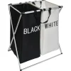 Panière à linge de tri blanc noir