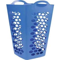 Panière à linge flexible 70 L bleue