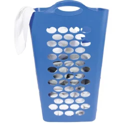 Panière à linge flexible 70 L bleue