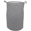 Panière à linge 75L blanc rayé noir Ø40xH60cm
