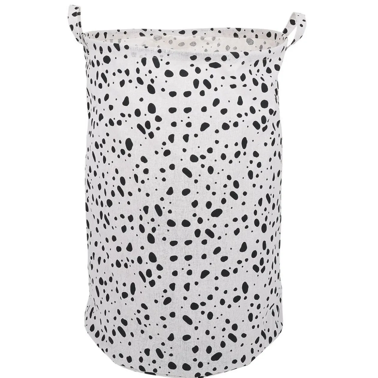 Panière à linge 75L blanc tacheté noir Ø40xH60cm