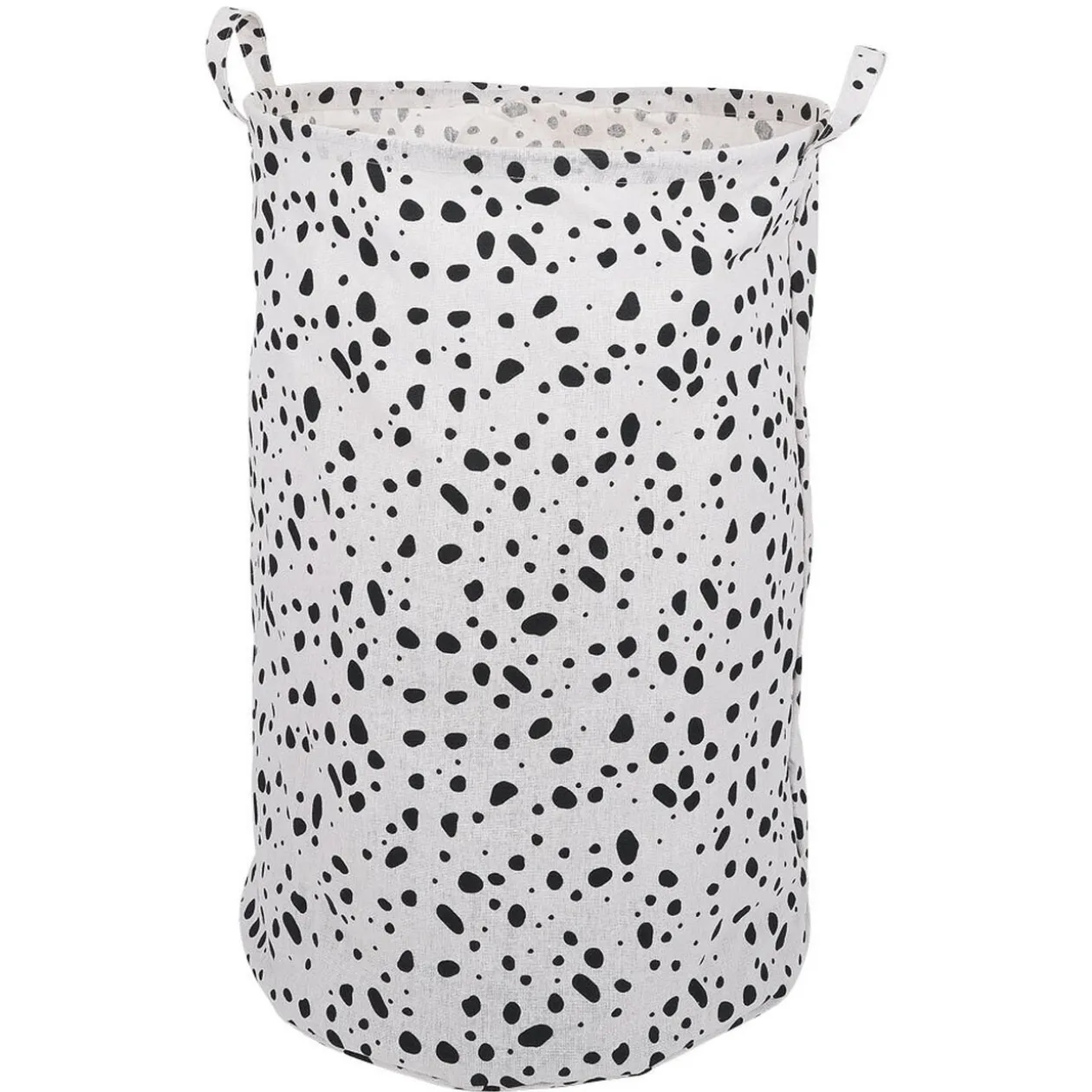 Panière à linge 75L blanc tacheté noir Ø40xH60cm