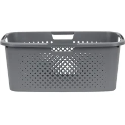 Panière à linge 40L en plastique gris