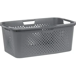 Panière à linge 40L en plastique gris