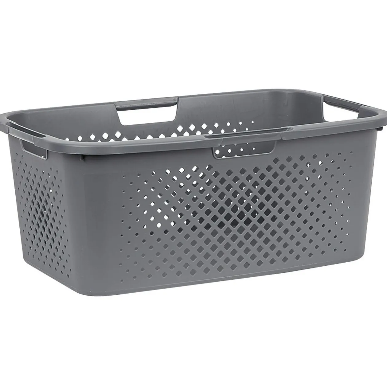 Panière à linge 40L en plastique gris