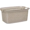 Panière à linge 30L plastique tressé blanc