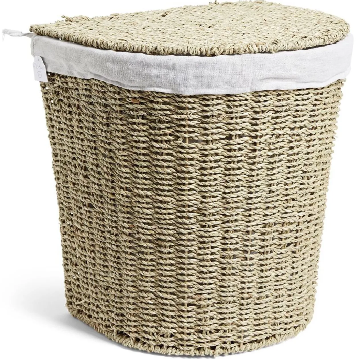Panière à linge 43L 36xH40x30cm jonc de mer beige