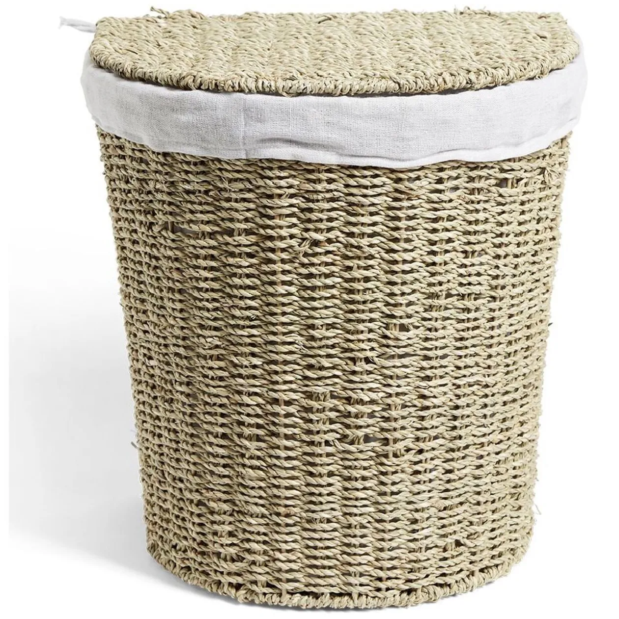 Panière à linge 43L 36xH40x30cm jonc de mer beige