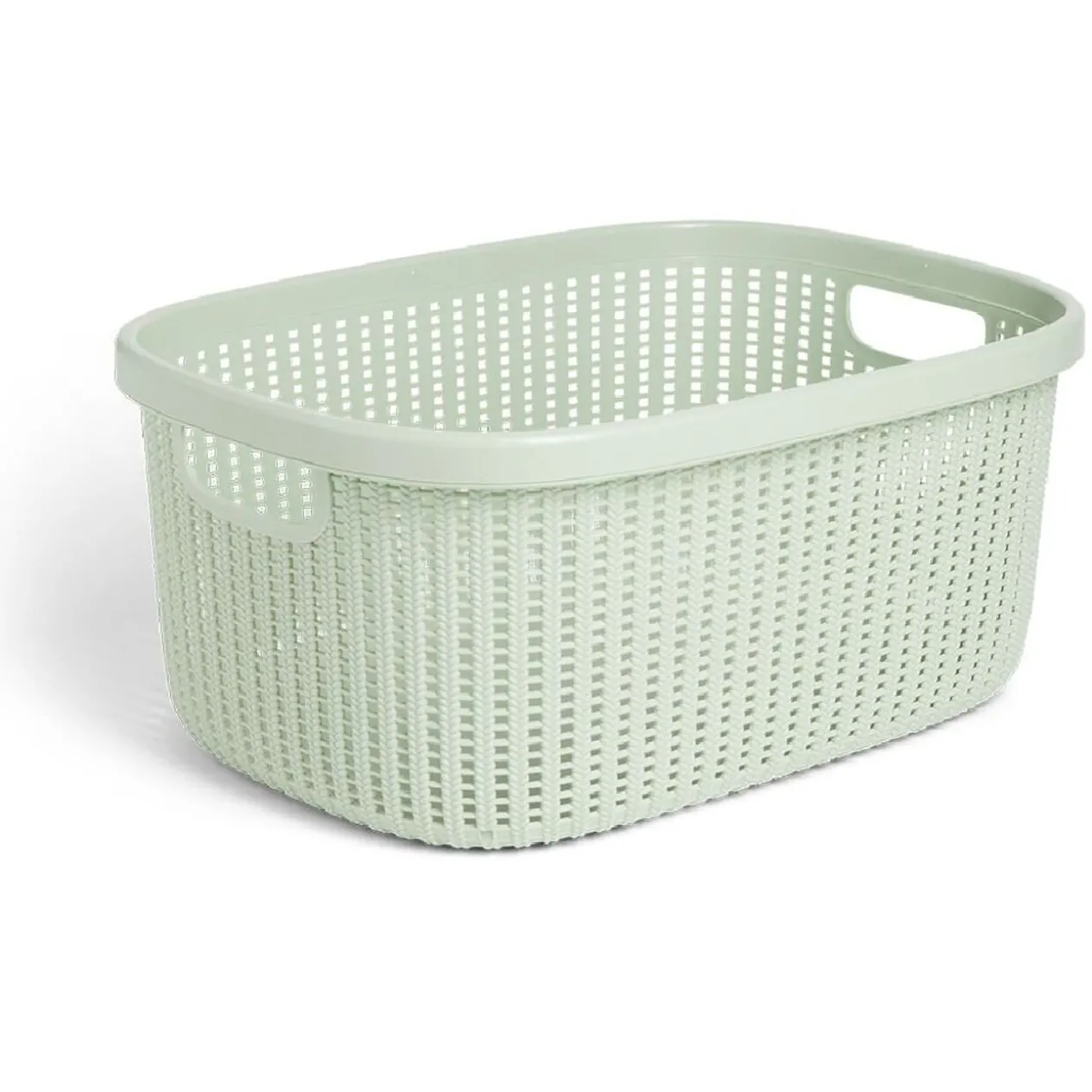 Panière à linge 32L 52x23x37,2cm plastique vert