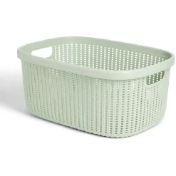 Panière à linge 32L 52x23x37,2cm plastique vert