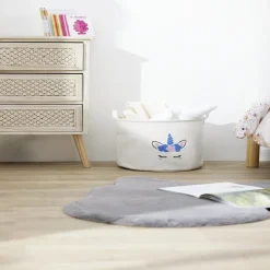 Panière à linge licorne en toile Ø30xH25cm