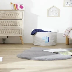 Panière à linge licorne en toile Ø30xH25cm