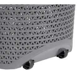 Panière à linge ovale avec poignée grise 100 L