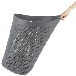 Panière à linge ovale avec poignée grise 100 L