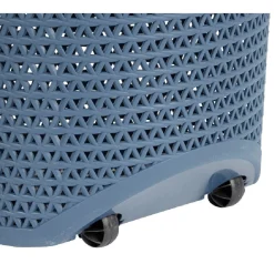 Panière à linge ovale avec poignée bleue 100 L