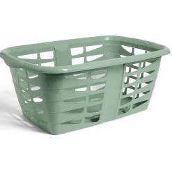 Panière à linge rectangulaire 31,5L 59x24xH39,5cm plastique vert