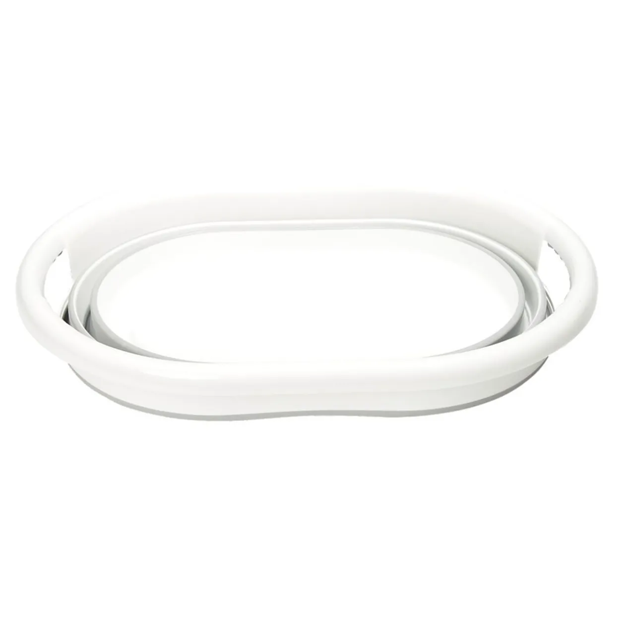 Panière à linge rétactable 26L plastique gris et blanc