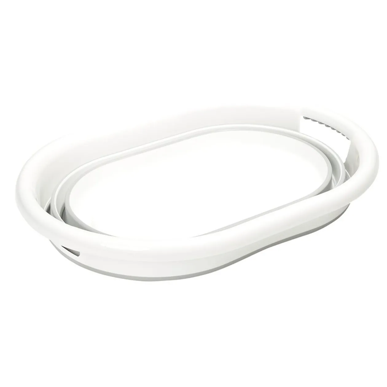 Panière à linge rétactable 26L plastique gris et blanc