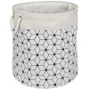 Panière à linge souple 72L motifs géométriques polyester beige