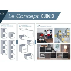 Panière à motif chevron noir et blanc collection Urban 1 Box Cube