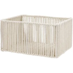 Panière ajouré acier et conton beige - 35x25xH18cm Taille M