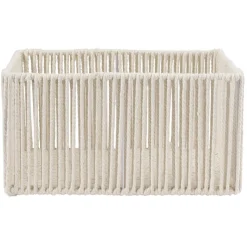 Panière ajouré acier et conton beige - 35x25xH18cm Taille M