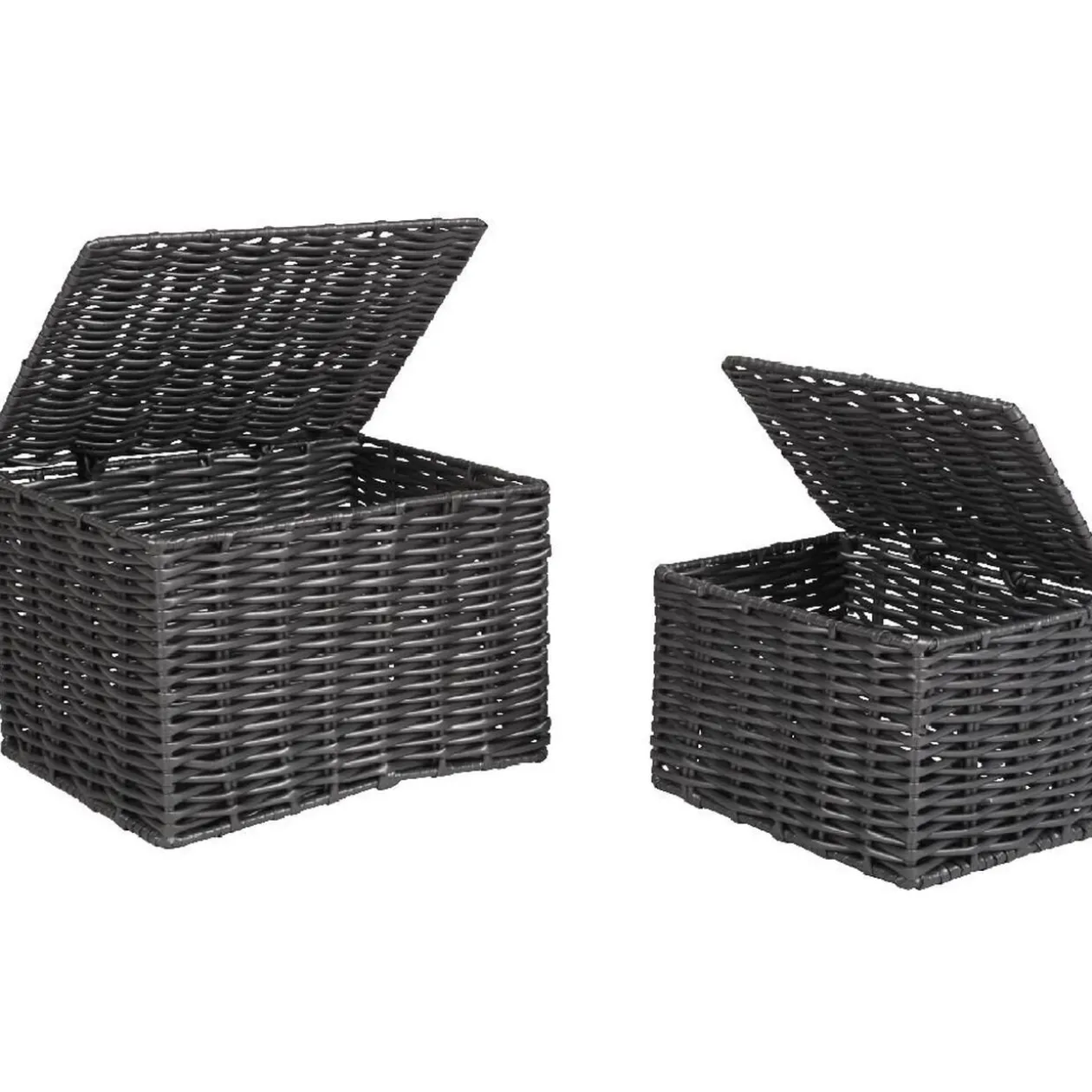 Panière avec couvercle grise x2