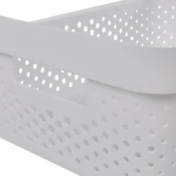 Panière bac de rangement 11 L blanc