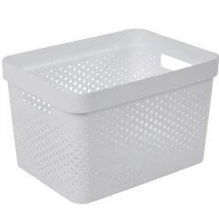 Panière bac de rangement 17 L blanc