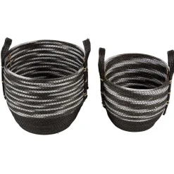 Panière bicolore avec anse petit et grand modèle x2