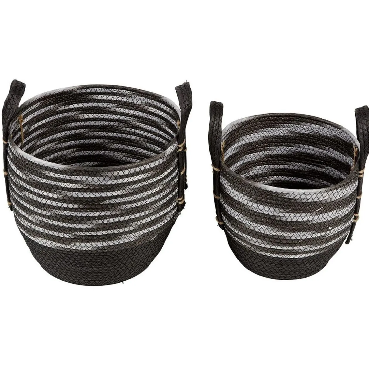 Panière bicolore avec anse petit et grand modèle x2