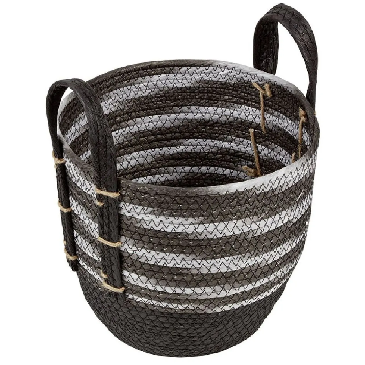 Panière bicolore avec anse petit et grand modèle x2