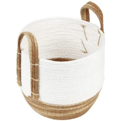 Panière bicolore avec anse petit et grand modèle x2