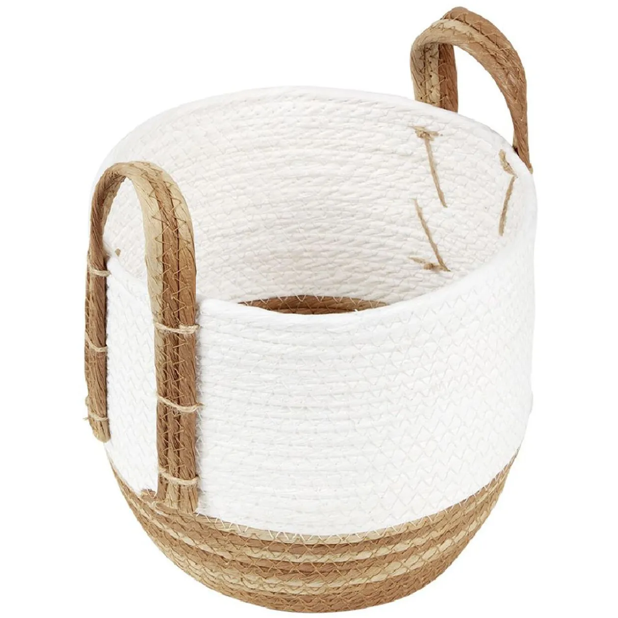 Panière bicolore avec anse petit et grand modèle x2