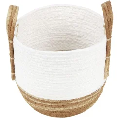 Panière bicolore avec anse petit et grand modèle x2