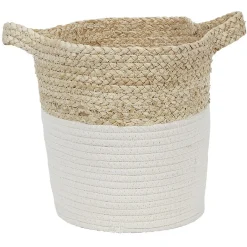 Panière bicolore tissée M