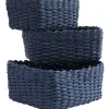 Panière bleue marine x3