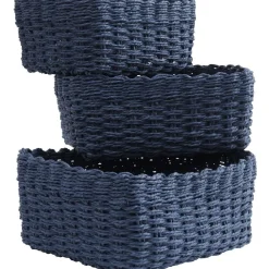 Panière bleue marine x3