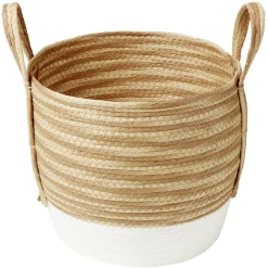 Panière Bora blanc naturel Ø32 x H29 cm