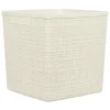 Panière Box Cube effet jute 17L 27x27x27cm beige