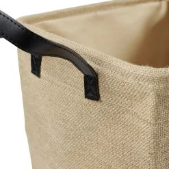 Panière Box Cube effet jute 31x31x31cm beige