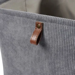 Panière Box Cube effet velours 31x31x31cm gris