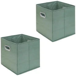 Panière Box Cube en carton revêtement tissu x2