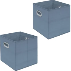Panière Box Cube en carton revêtement tissu x2