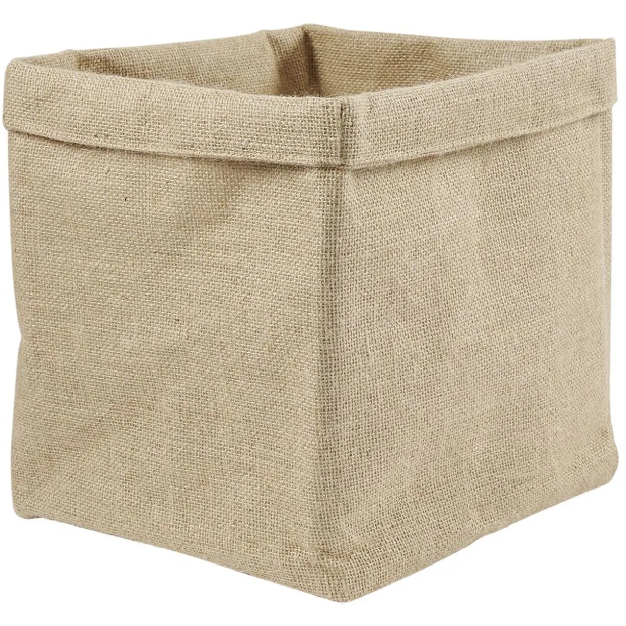 Panière Box Cube jute 31x31x31cm beige