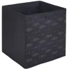 Panière Box Cube symbole traits horizontaux noirs et blanc 31x29x31cm