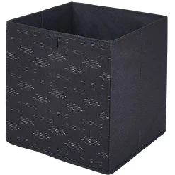 Panière Box Cube symbole traits horizontaux noirs et blanc 31x29x31cm