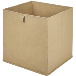 Panière Box Cube unie beige 31x29x31cm