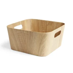 Panière carton et papier imitation bois 30x30xH15cm